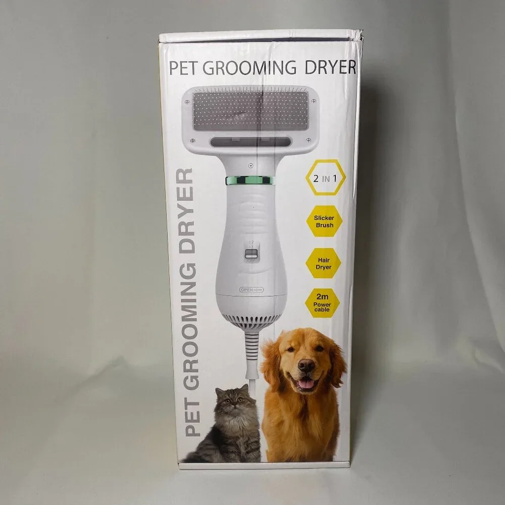 Kuubia Pet Grooming Dryer Portable 2 in 1 Dryer & Brush Replaceable Head NIP